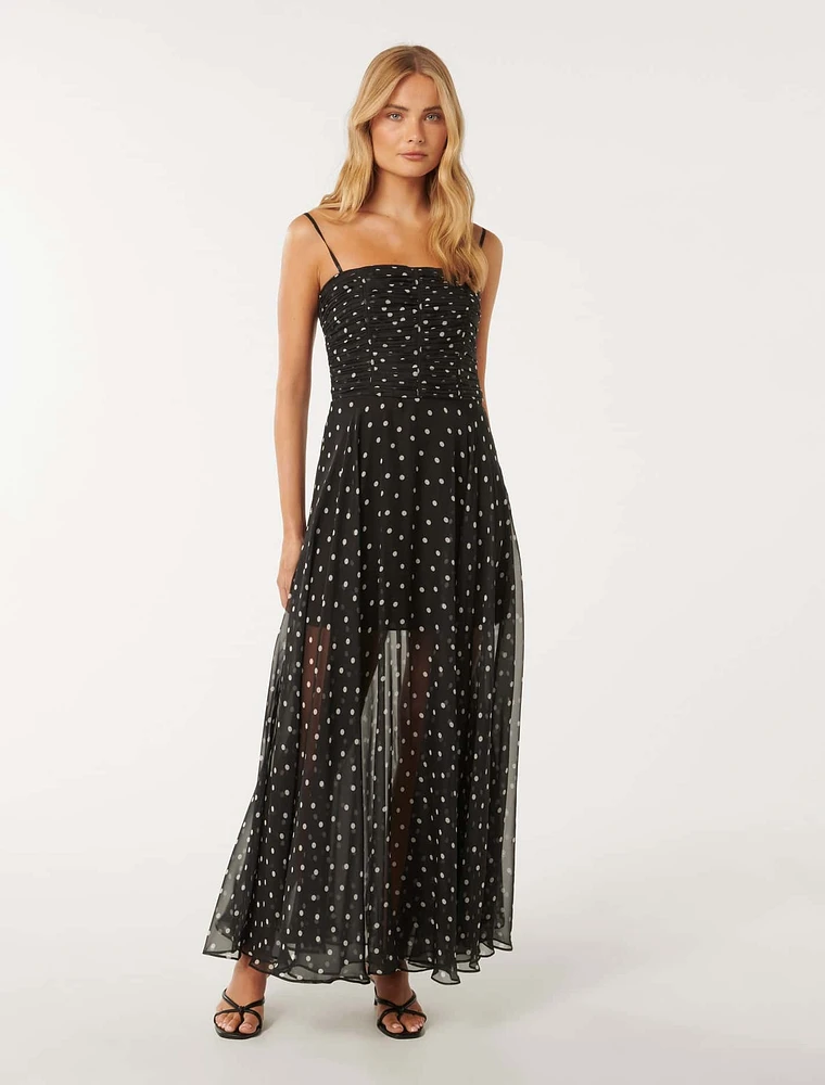 Brandy Ruched-Bodice Maxi Dress