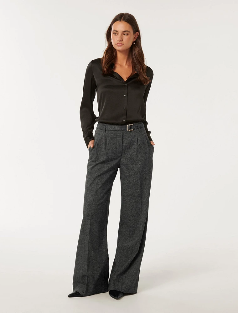 Charlie Belted Wide-Leg Pants