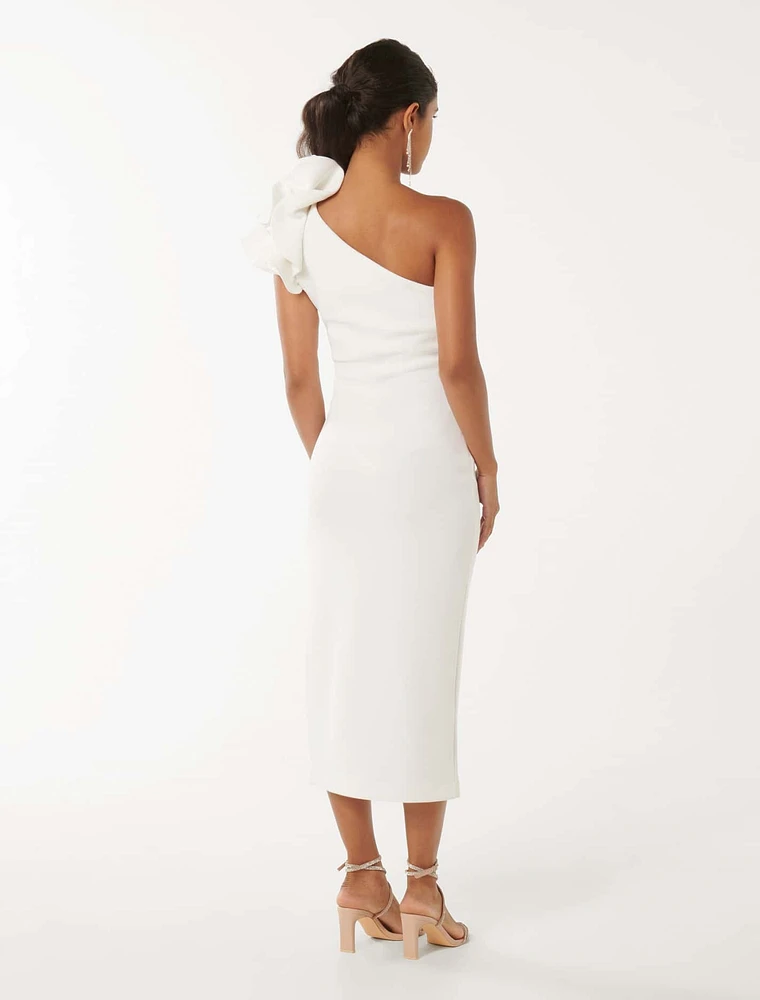 Celeste Petite Ruffle Bodycon Dress