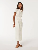 Briley Petite Textured Shirt Dress White - 0 to 12 Women's Dresses