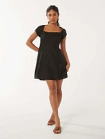 Regina Petite Cap-Sleeve Mini Dress