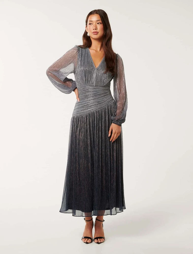 Viv Ombre Plisse Maxi Dress