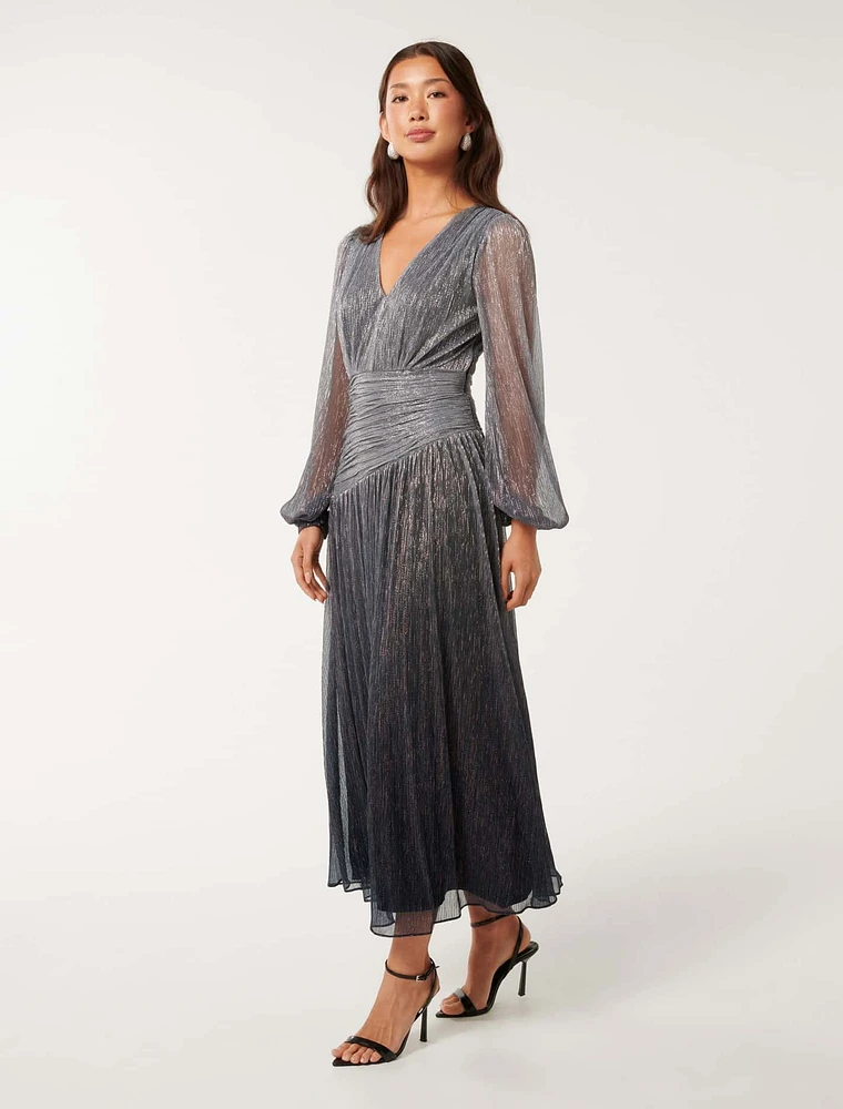 Viv Ombre Plisse Maxi Dress