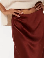 Prue Petite Satin Midaxi Skirt