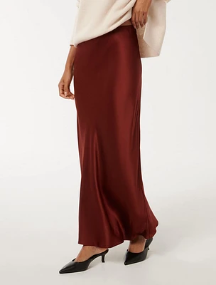 Prue Petite Satin Midaxi Skirt