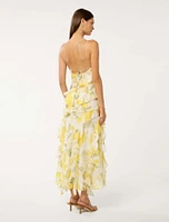 Belle One Shoulder Ruffle Gown