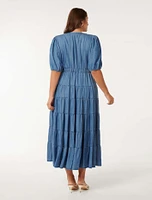 Gabbie Curve Tiered Midi Dress