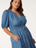 Gabbie Curve Tiered Midi Dress