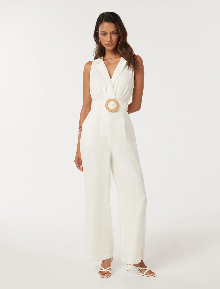 Paulina Petite Collar Detail Jumpsuit