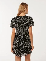 Pria Button-Down Mini Dress Black Floral - 0 to 12 Women's Day Dresses