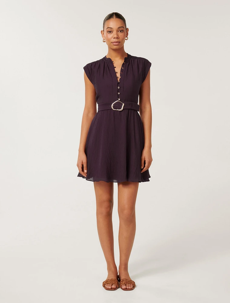 Lucille Textured Belted Mini Dress