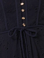 Rachel Embroidered Short Sleeve Midi Dress