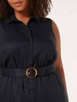 Gabbie Curve Button-Down Midi Dress Navy - 12 to 20 Women's Plus Day Dresses