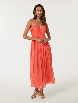 Nakita Petite Ruched-Bodice Maxi Dress