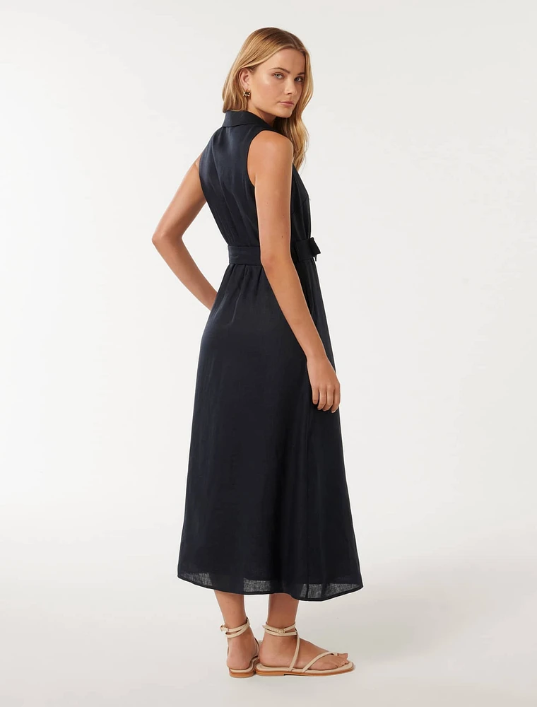 Gabbie Button-Down Midi Dress