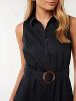 Gabbie Button-Down Midi Dress Navy - 0 to 12 Women's Day Dresses