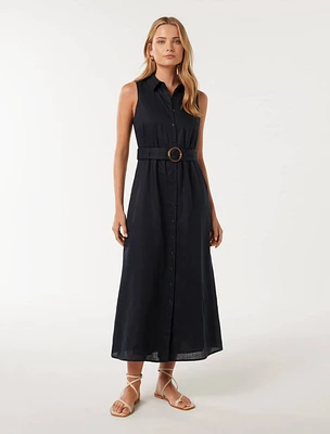 Gabbie Button-Down Midi Dress