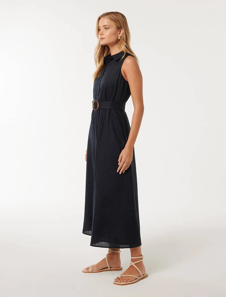 Gabbie Button-Down Midi Dress