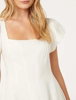 Josie Square-Neck Mini Dress White - 0 to 12 Women's Dresses