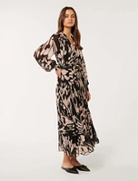 Saskia Pleat Wrap Midi