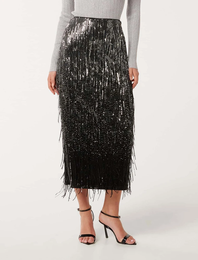 Aria Tassel Sequin Skirt