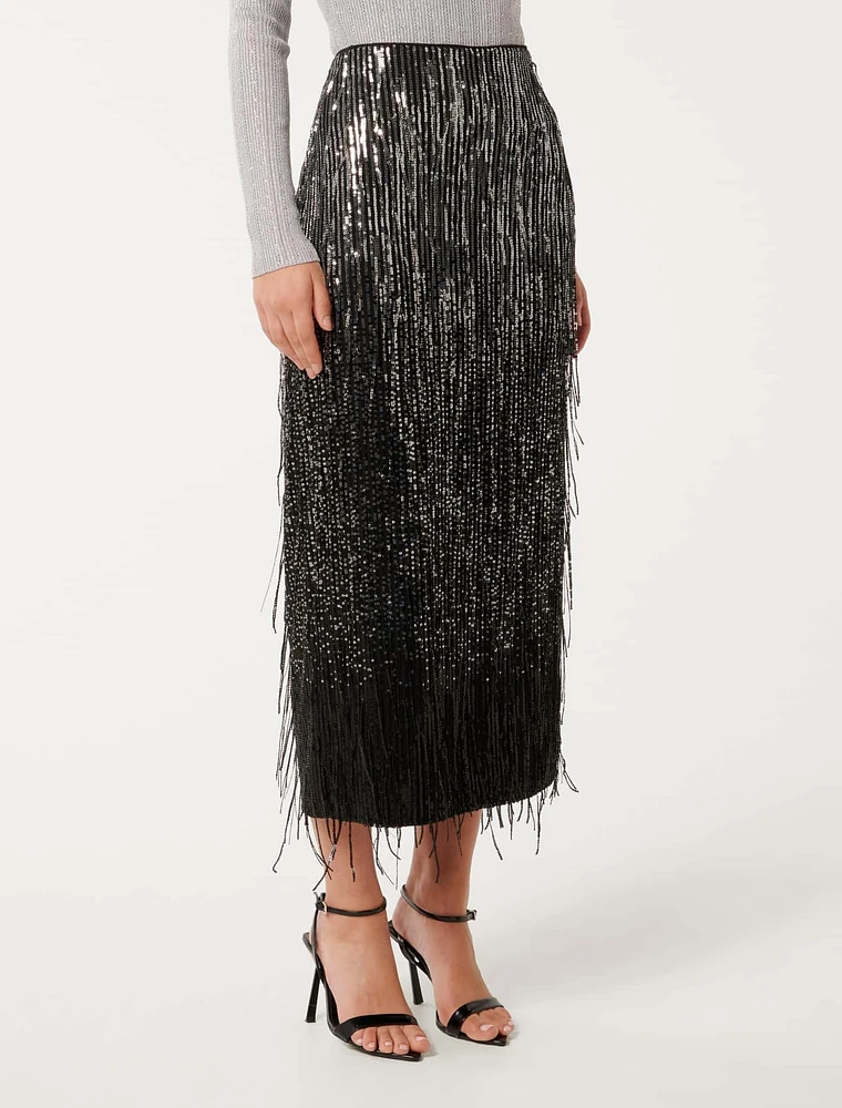 Aria Tassel Sequin Skirt