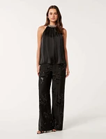 Sonnie Sequin Wide-Leg Pants