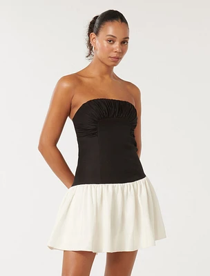 Carla Contrast Strapless Mini Dress