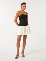 Carla Contrast Strapless Mini Dress