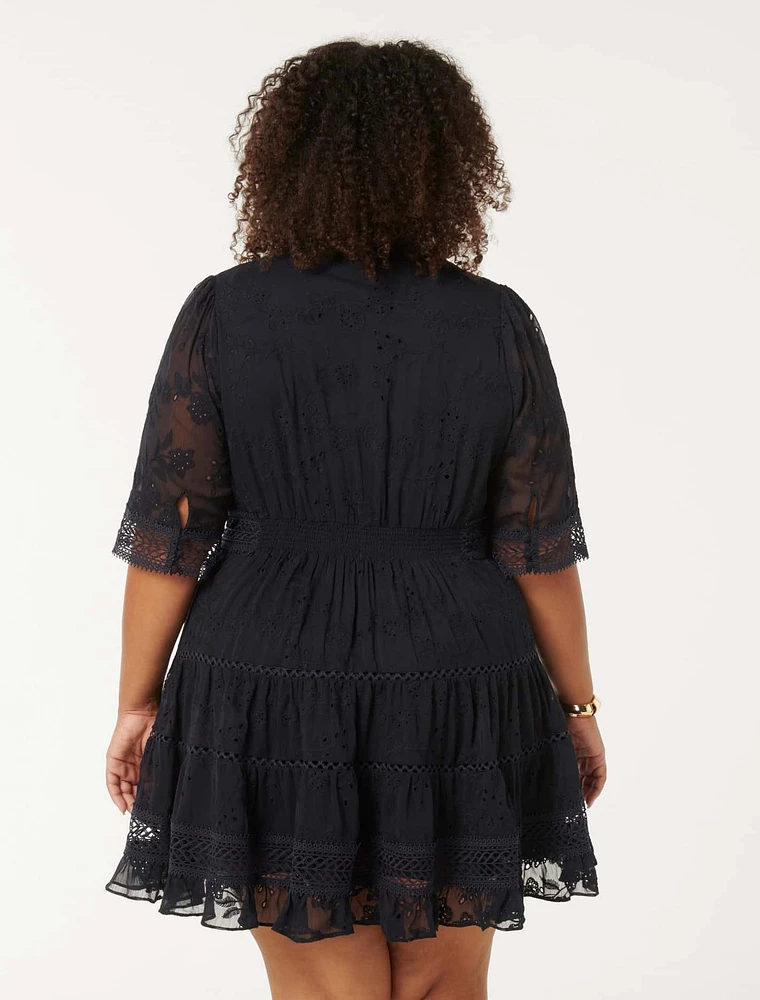 Lillian Curve Trim Skater Dress