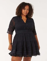 Lillian Curve Trim Skater Dress