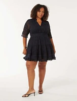 Lillian Curve Trim Skater Dress