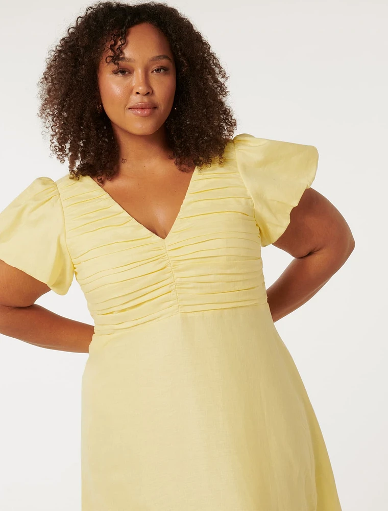 June Curve Ruched Midi Dress