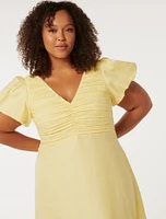 June Curve Ruched Midi Dress