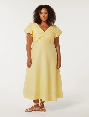 June Curve Ruched Midi Dress
