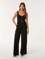 Maja Wide-Leg Belted Jumpsuit