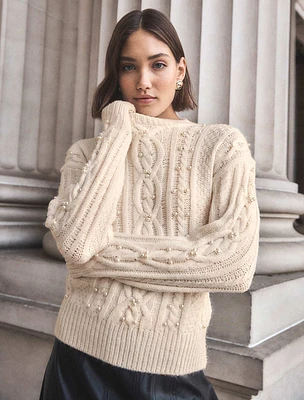 Marie Pearl Embellished Sweater