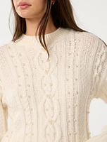 Marie Pearl Embellished Sweater