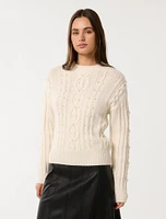 Marie Pearl Embellished Sweater