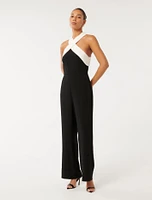 Andie Contrast Halter Jumpsuit