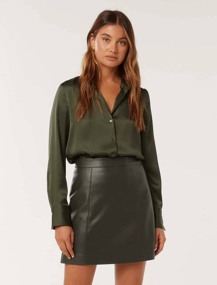 Eleni Vegan Leather Mini Skirt