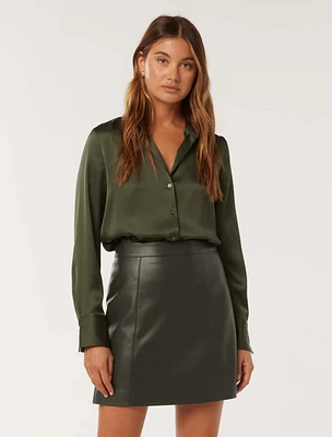 Eleni Vegan Leather Mini Skirt