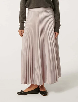 Estelle Petite Satin Pleated Skirt