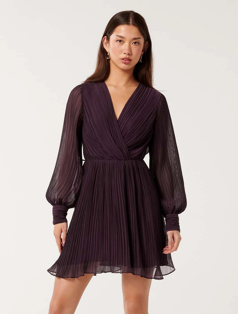 Genevieve Pleated Mini Dress