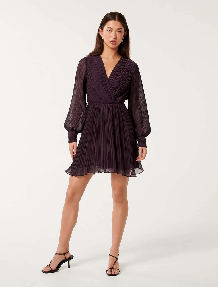 Genevieve Pleated Mini Dress