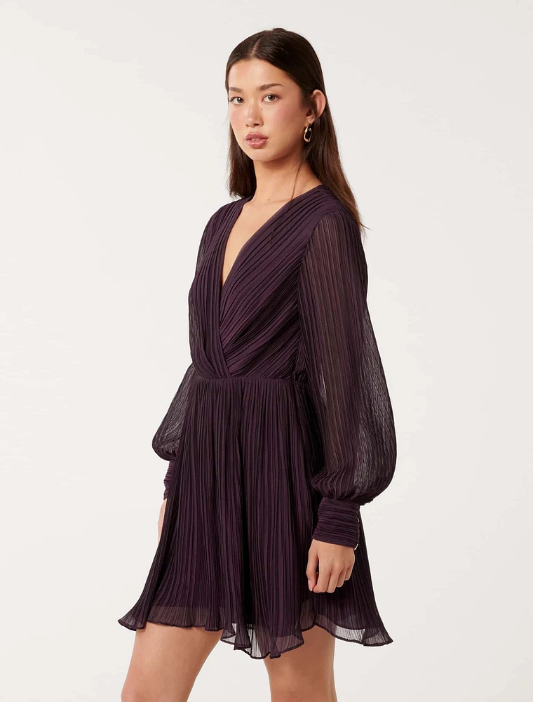 Genevieve Pleated Mini Dress