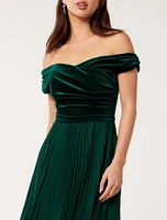 Rebecca Off Shoulder Velvet Gown