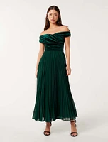 Rebecca Off Shoulder Velvet Gown