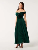 Rebecca Off Shoulder Velvet Gown