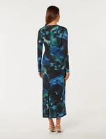 Loretta Ruched Jersey Midi Dress